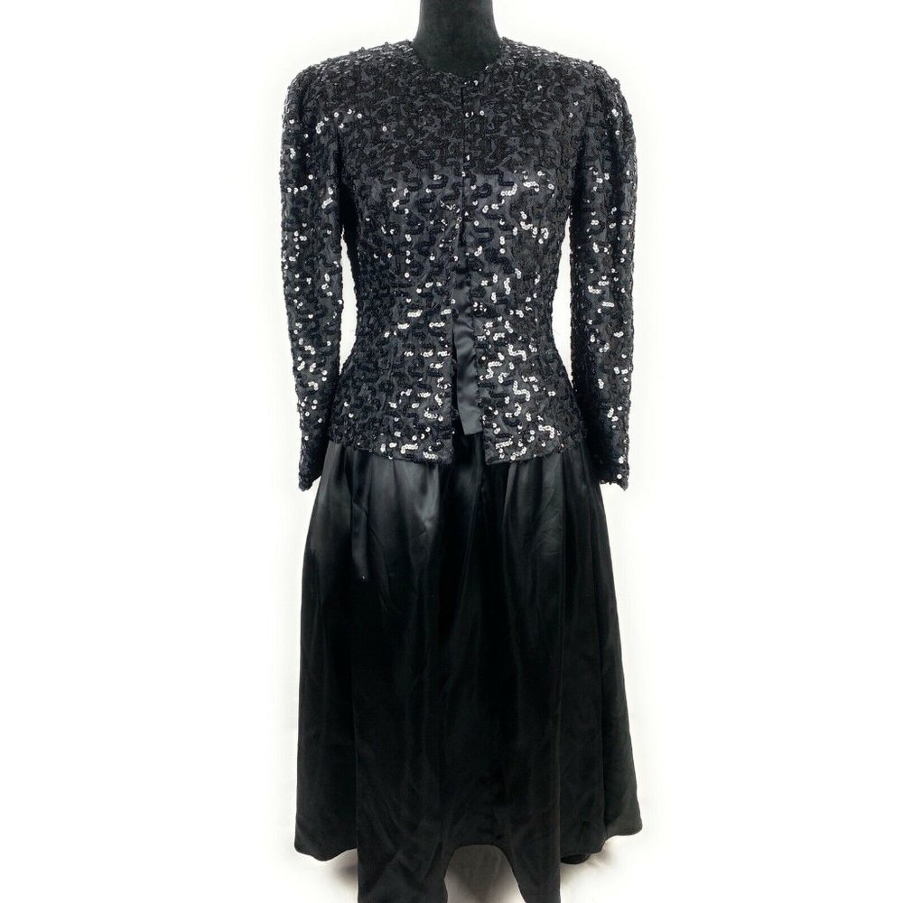 Vintage Cheryl Kaye 2 Piece Skirt Suit Sequin